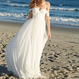 White off the shoulder wedding/formal gown dress